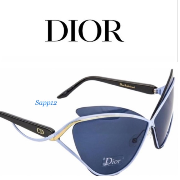 AUTHENTIC 🆕DIOR* AUDACIEUSE1 BLACK GOLD BLUE SUNGLASSES BUNDLE - Picture 3 of 13